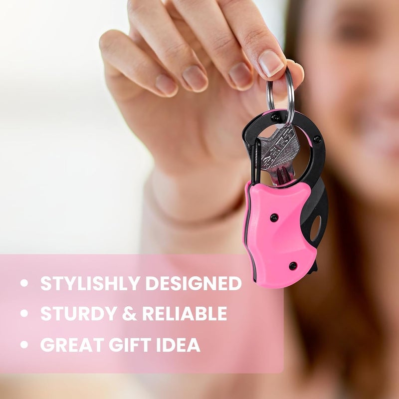 FUNBRO Pink Keychain Knife Stocking Stuffers Gifts for Mom, Cute Box Cutter Small Pocket Knife Gadgets, EDC Knives Tool with 1.34 inch Sharp Blade for Everyday Carry, Womens Christmas Gift for Her - Image 4